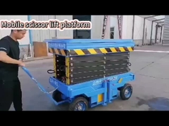16m Scissor Lift Mobile 1000kg 2000kg เครื่องยกเลื่อยไฟฟ้าขนาดเล็ก
