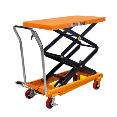 ซื้อ สีส้ม โทรศัพท์มือถือ Scissor Table ยก ไฮดรอลิก 300kg ไฮดรอลิก ยก Table Cart online manufacture