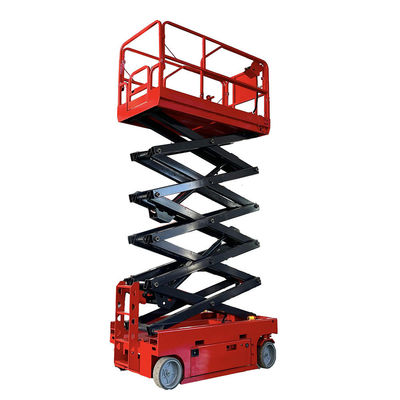 ซื้อ สีส้ม รถยกเลื่อยแบบขับเอง รถยกแพลตฟอร์มเคลื่อนที่ 6m-14m online manufacture