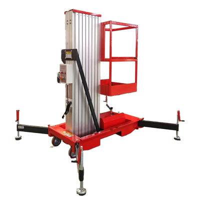 ซื้อ 8m 10m 12m Single Mast Aluminum Alloy Hydraulic Lift สําหรับพื้นที่ทํางานในอากาศ online manufacture