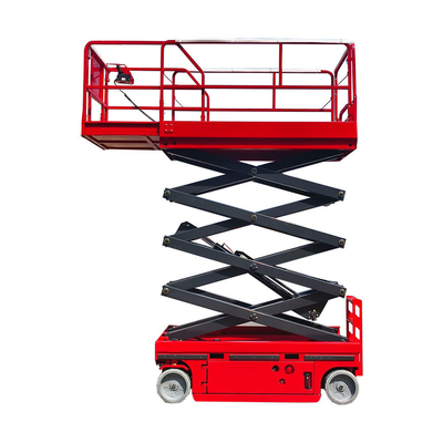 ซื้อ พลาตฟอร์มยกอัตโนมัติ 6m 8m 10m 230kg ลิฟท์เลื่อยไฟฟ้าที่ขับเอง การผลิตออนไลน์