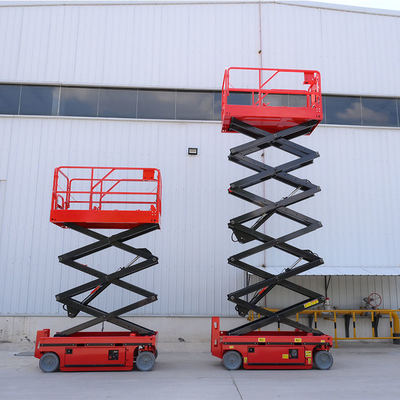 ซื้อ 4 - 16m Self Propelled Electric Mobile Scissor Lift Hydraulic Lifting Platform การผลิตออนไลน์