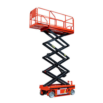 ซื้อ 4m 6m 8m Self-propelled Electric Scissor Lift สําหรับกระจกทําความสะอาดคลังสินค้า การผลิตออนไลน์