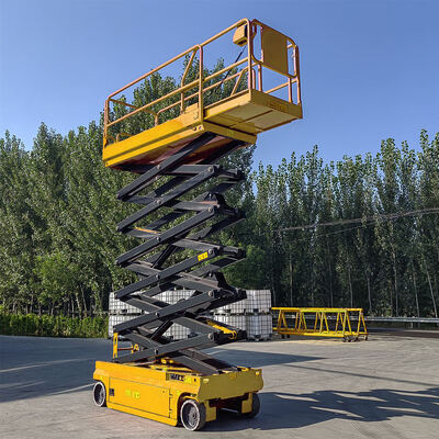 ซื้อ 8m 10m 12m พลังงานไฟฟ้า โมบาย ไฮดรอลิก Scissor Lift Platform ความจุ 450kg การผลิตออนไลน์