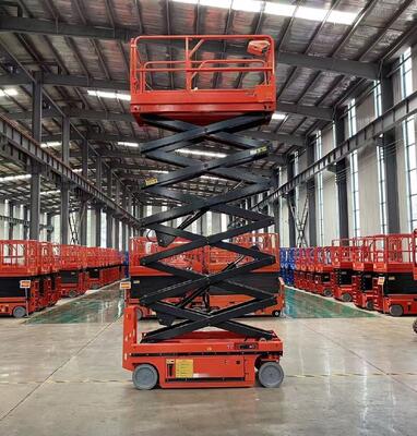 ซื้อ Self Propelled Scissor Lift Electric Hydraulic Scissor Lift Platform 8m 10m 12m การผลิตออนไลน์