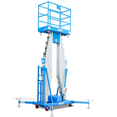 9m 250kg ไฟฟ้า Mast Boom ยก สีน้ําเงิน Mast สูงตั้ง