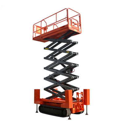 8m 10m Crawler Self-propelled Scissor Lifts งานจากอากาศ Scissor Type Hydraulic Lift