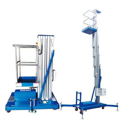 4m 6m 8m ไฮดรอลิกไฟฟ้า Mast Lift พลาตฟอร์มยกเหล็กอลูมิเนียม