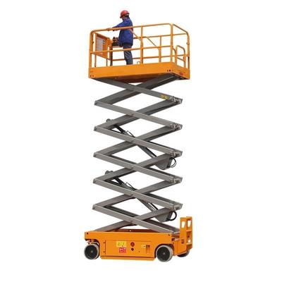 6m - 14m ไฮดรอลิก ไฮดรอลิก ขับตัวเอง Scissor Lifts ระเบียงการทํางานในอากาศ