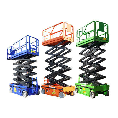 6m 8m 10m 12m Scissor Lift แท่นยกทางอากาศแบบไฮดรอลิกแบบเคลื่อนย้ายได้