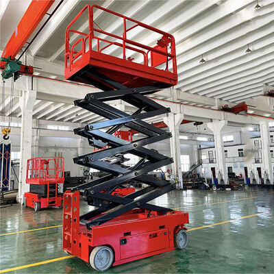 10m 12m 14m 16m Scissor Lift Platform ไฮดรอลิกไฟฟ้า Self Propelled Scissor Lift