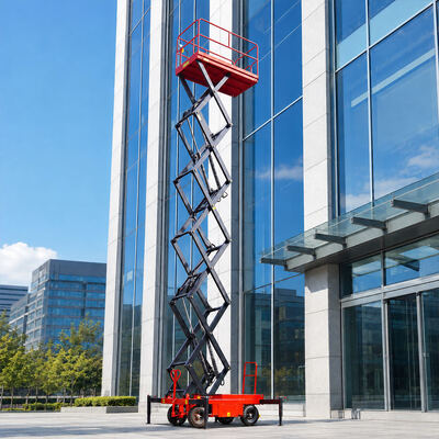 6m 10m 500kg Mobile Scissor Lifter แท่นยกทำงานทางอากาศไฮดรอลิก