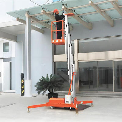 6m - 10m Single Mast Aluminum Alloy Lift Hydraulic Vertical Aerial Work Platform